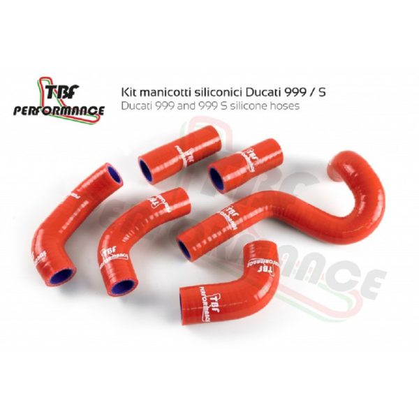 Kit de 6 durites en silicone renforcé pour circuit de refroidissement sur Ducati 999 S