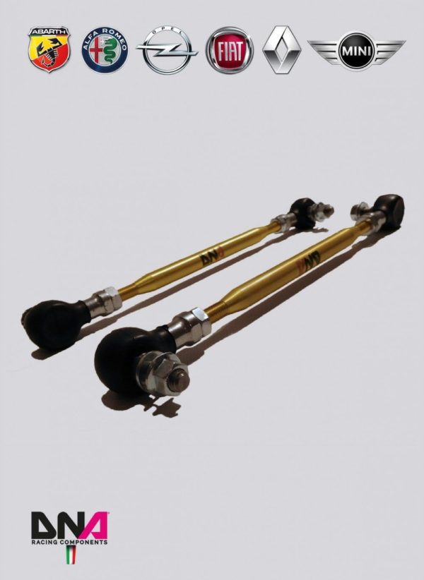 Biellettes stabilisatrices réglable DNA Racing PC0293 pour Abarth 500 & GP, Alfa MiTo, Mini R50>R57, Opel Corsa D & E, Renault Clio 3