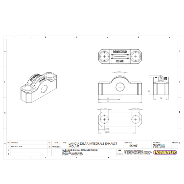 Silentbloc d'échappement Powerflex EXH021BLK pour Lancia Delta HF Integrale – Image 2