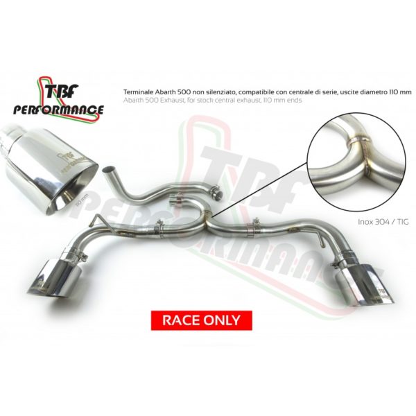 Échappement libre TBF 2.0 pour Abarth 500 / 595 / 695