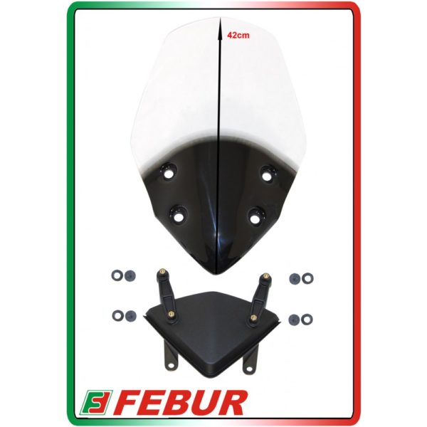 Bulle en plexiglas transparent Febur avec relief Ducati Hypermotard 821 2013-2015