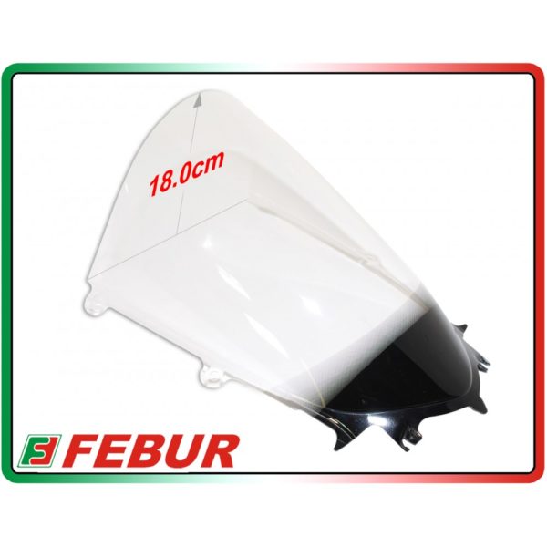 Bulle en plexiglas transparent Febur avec relief Yamaha R6 2017-2019
