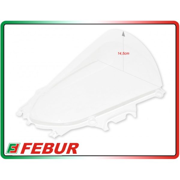 Bulle en plexiglas transparent Febur avec relief Yamaha R3 2019