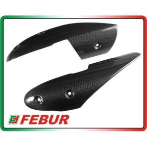 Protections de silencieux carbone Febur pour Ducati Monster 696, 796 & 1100 (2010-2014)