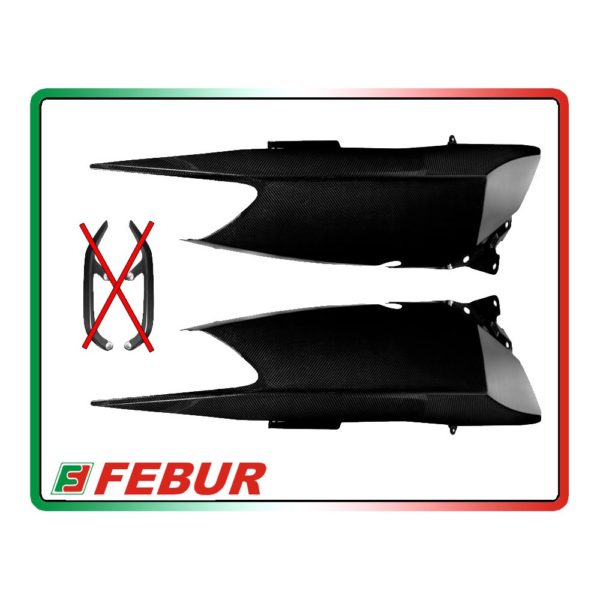 Cache latéraux arrière sans trous carbone Fébur Yamaha T-Max 500 (2008-2011)
