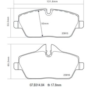 Plaquettes de freins avant Brembo HP2000  07.B314.84 pour Mini Cooper & BMW série 1