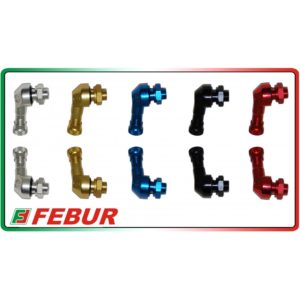 Paire de valve à 90° en diamètre universelle ergal 8.3mm / 11.3mm Fébur