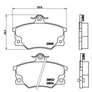 Plaquettes de freins avant "Brembo P23017" pour Lancia Delta 1.6 HF turbo, Fiat Uno turbo i.e. , Punto GT, Ritmo 105 TC