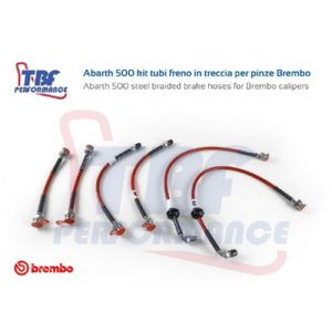 Kit de 6 durites de frein en métal tressé type aviation pour Abarth 500