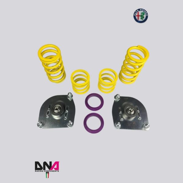 Kit tête d’amortisseur avant supérieur, réglable sur uniball DNA Racing PC1775 pour amortisseurs KW-ST-Bilstein avec ressorts pour Alfa Romeo Giulietta