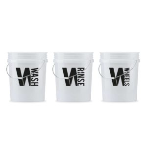 Set de 3 seaux de lavage et rinçage avec autocollants