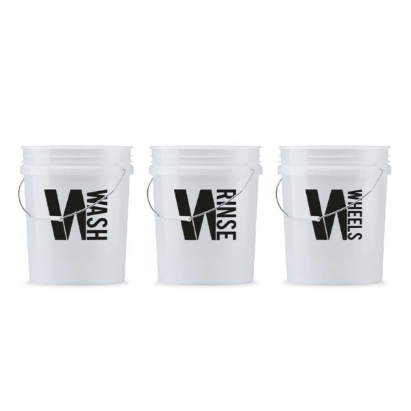 Set de 3 seaux de lavage et rinçage avec autocollants