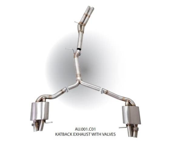 Échappement sport avec valves, silencieux arrière TFL Italy AU.001.C01 pour Audi RS4 B9