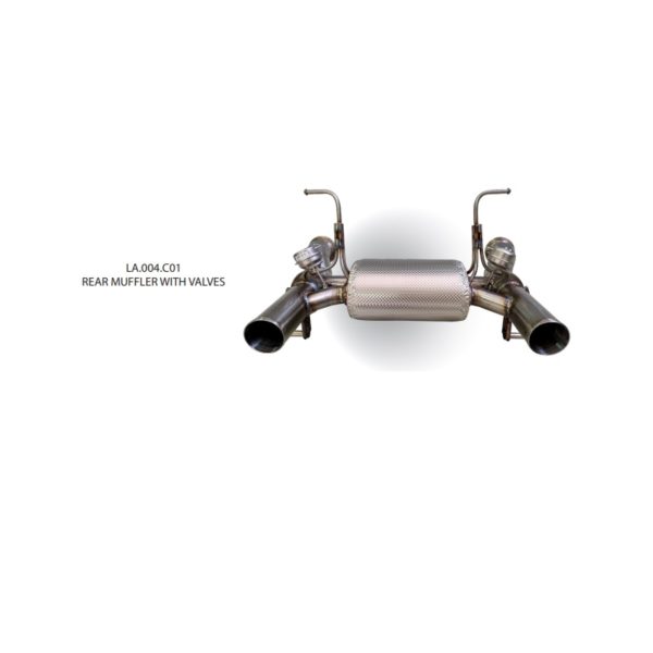 Échappement sport, silencieux arrière inox avec valve TFL Italy LA.004.C01 pour Lamborghini Aventador SVJ