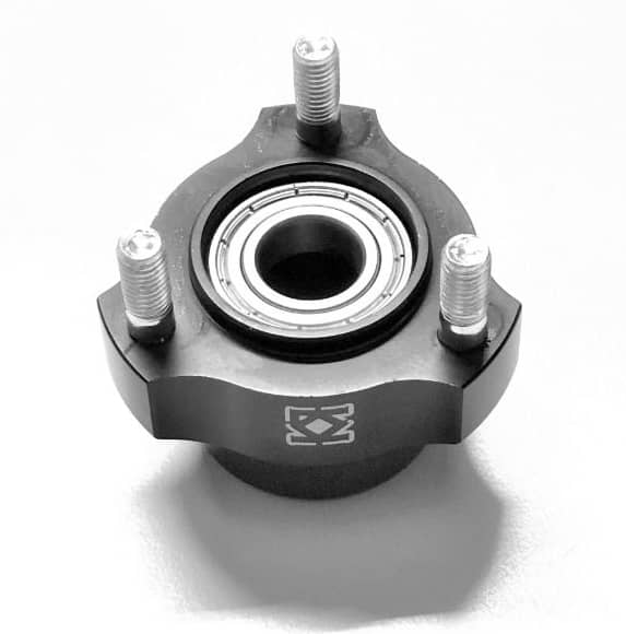 Moyeu de roue avant D17 L. 45 mm en aluminium anodisé noir pour Mini kart | Kart Republic, Alonso Kart & DAP