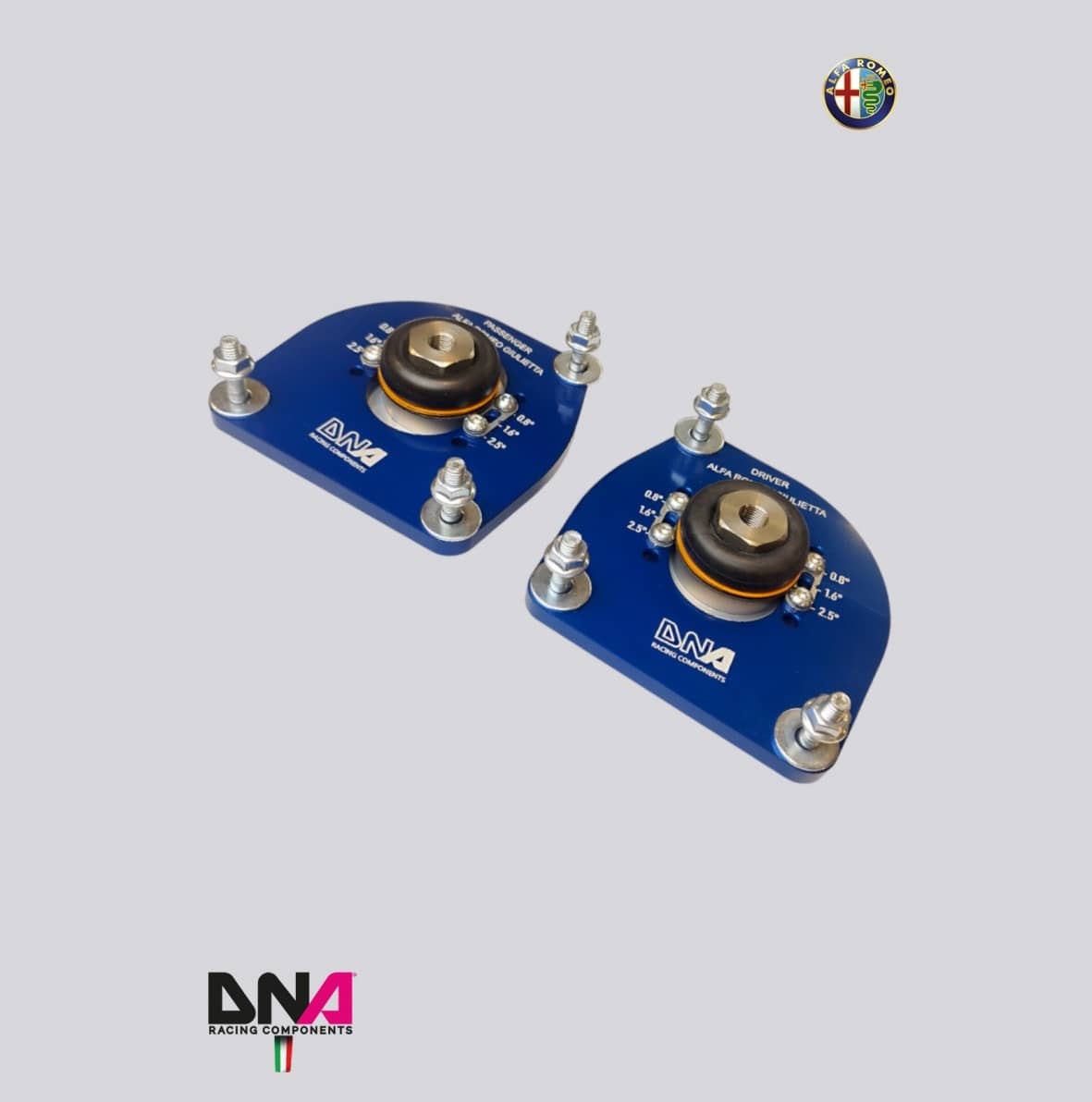 Têtes d'amortisseurs DNA Racing PC1937 pour suspensions Bilstein, KW pour Alfa Romeo Giulietta