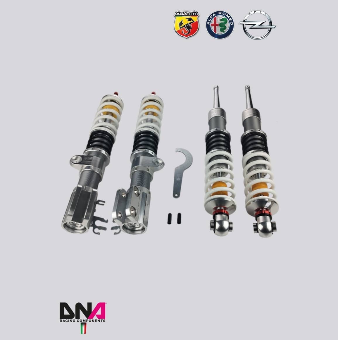Kit de 4 amortisseurs réglable WRS DNA Racing PC2134 pour Fiat, Abarth Grande Punto, Alfa MiTo, Opel Corsa D & E, Adam